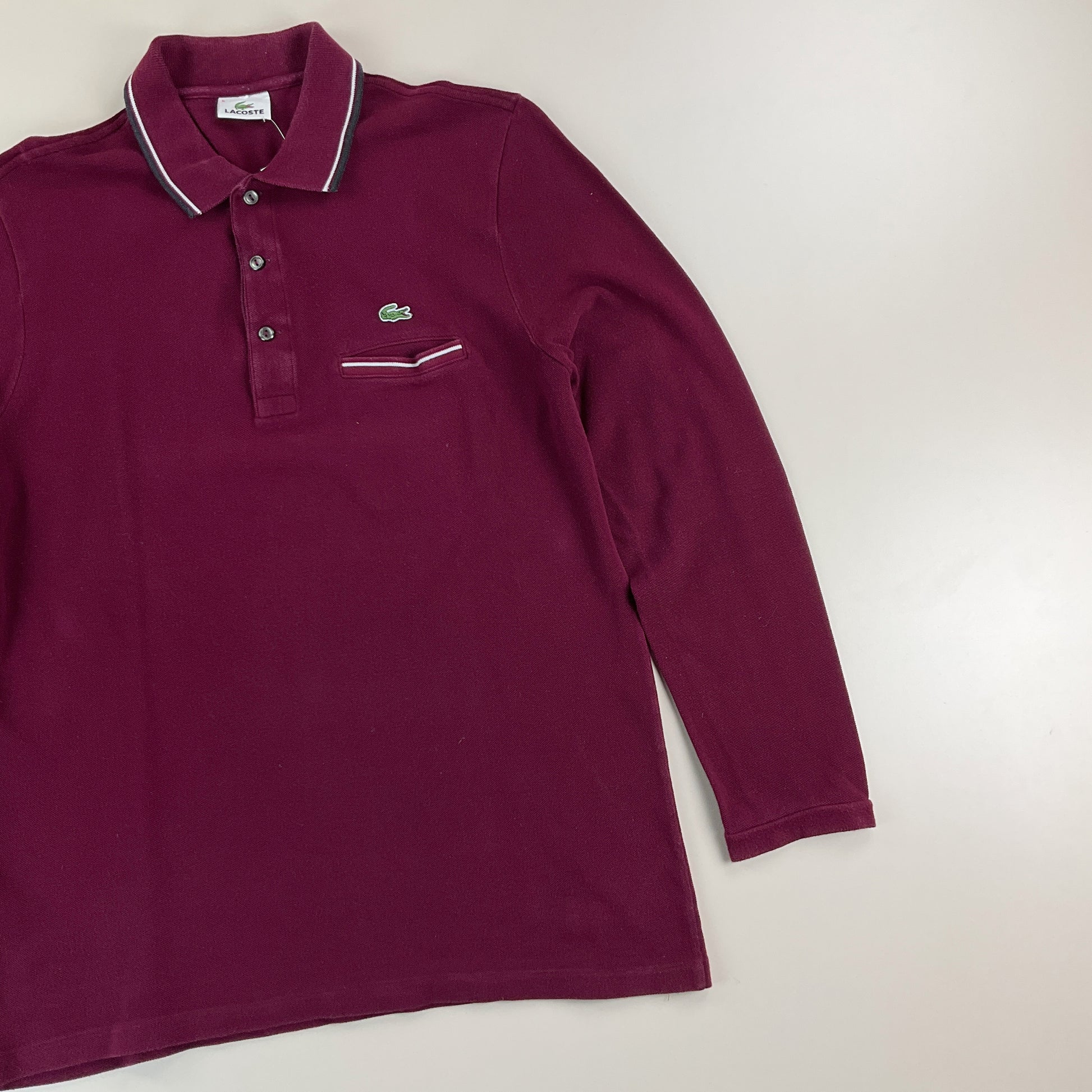 Lacoste langarm Polo Shirt - 5/Large-LACOSTE-olesstore-vintage-secondhand-shop-austria-österreich