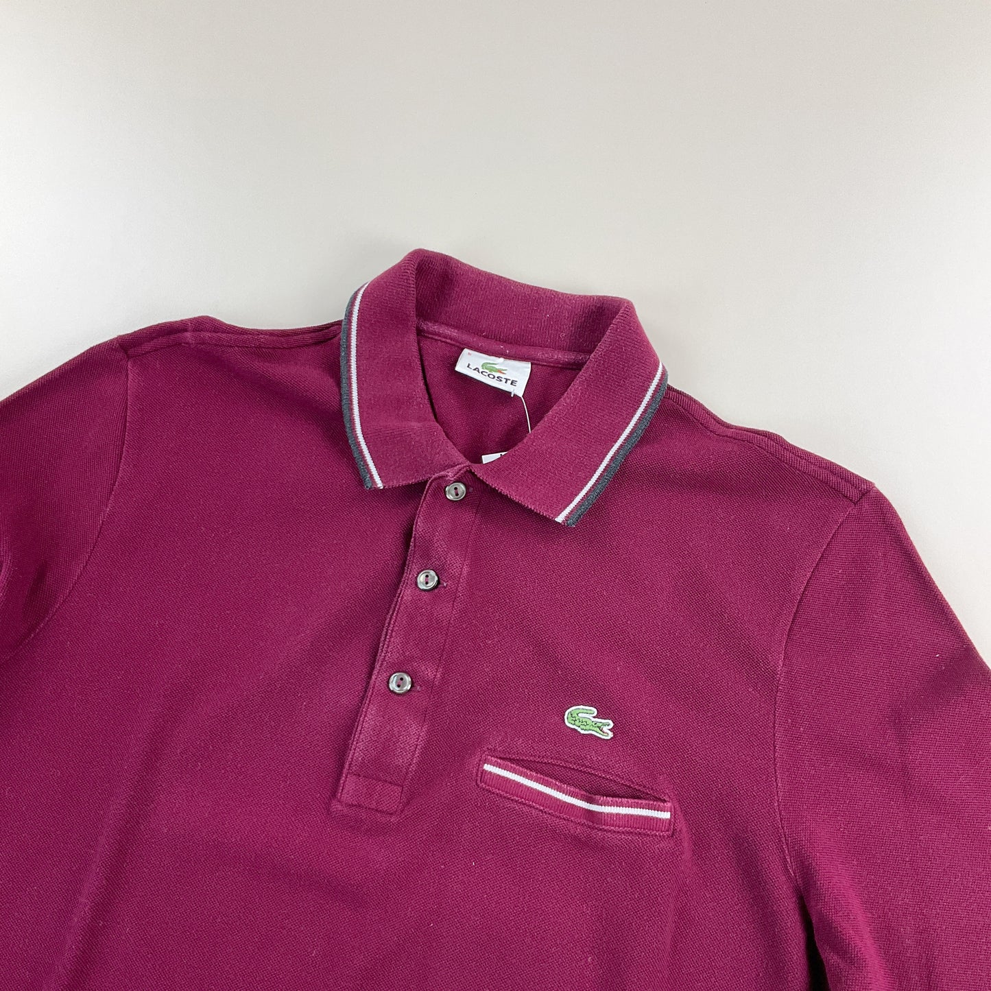 Lacoste langarm Polo Shirt - 5/Large-LACOSTE-olesstore-vintage-secondhand-shop-austria-österreich