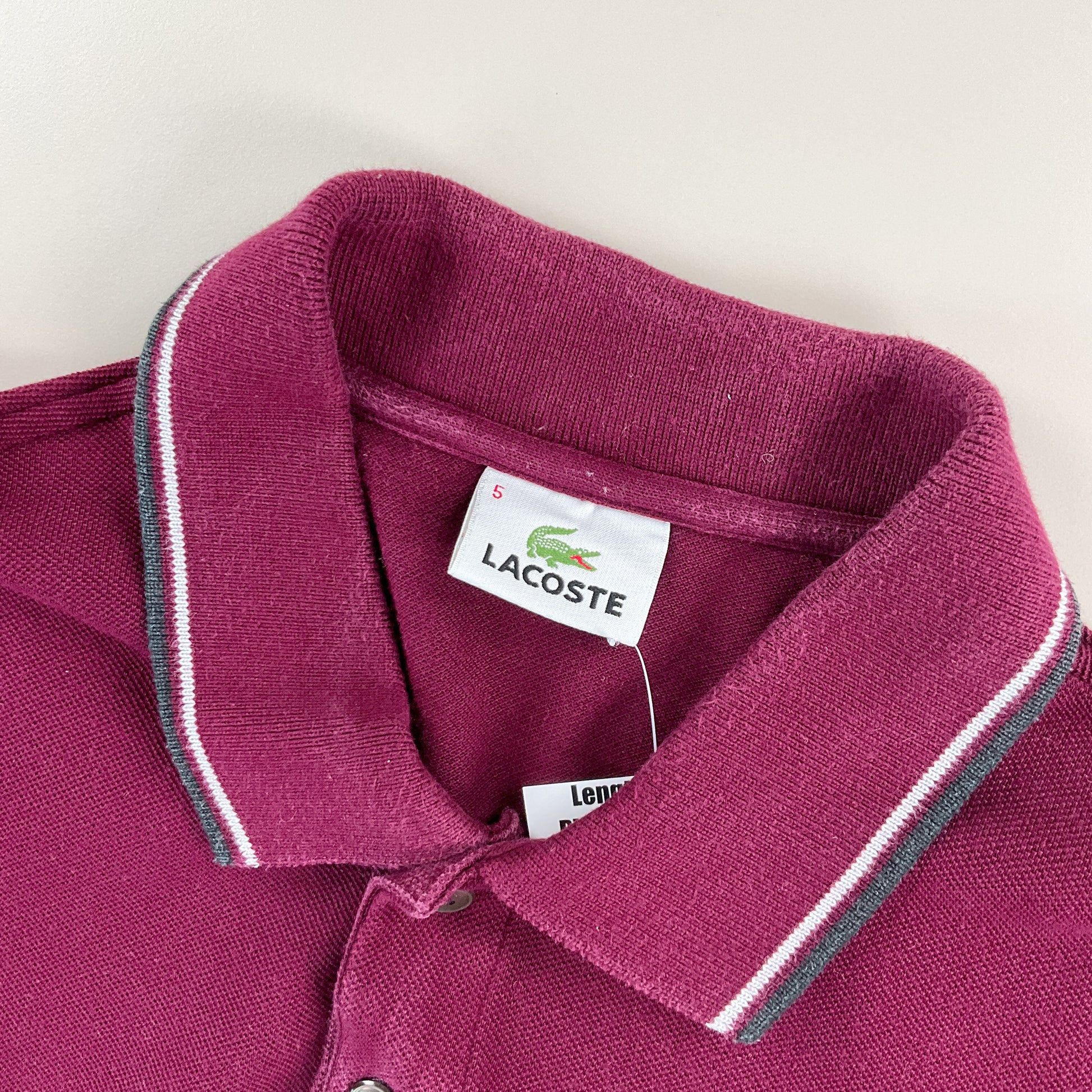 Lacoste langarm Polo Shirt - 5/Large-LACOSTE-olesstore-vintage-secondhand-shop-austria-österreich