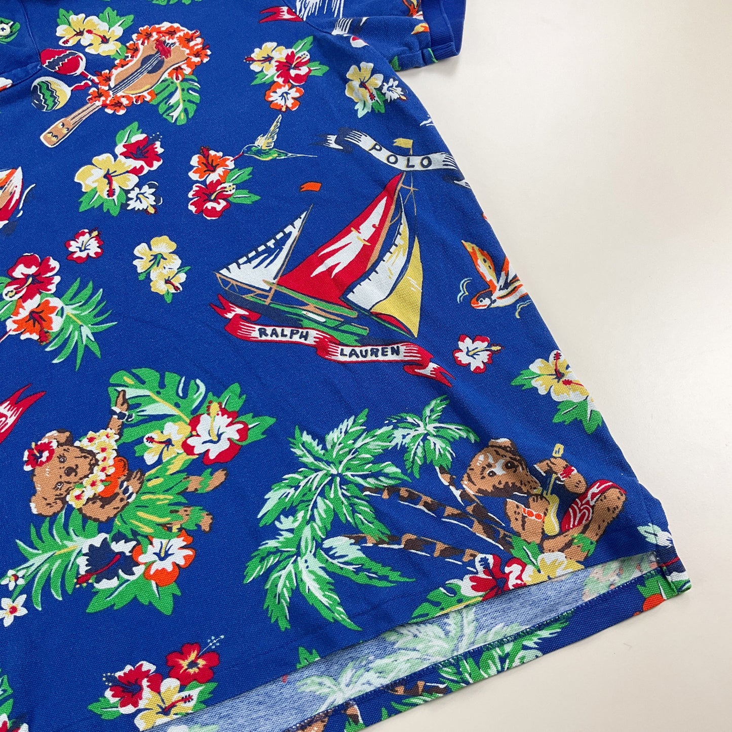 Ralph Lauren Sailing Hawaii Bear Polo Shirt - XL-RALPH LAUREN-olesstore-vintage-secondhand-shop-austria-österreich