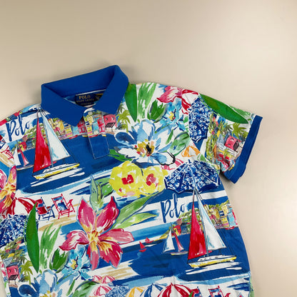 Ralph Lauren Riveria Tropical Floral Polo Shirt - XL-RALPH LAUREN-olesstore-vintage-secondhand-shop-austria-österreich