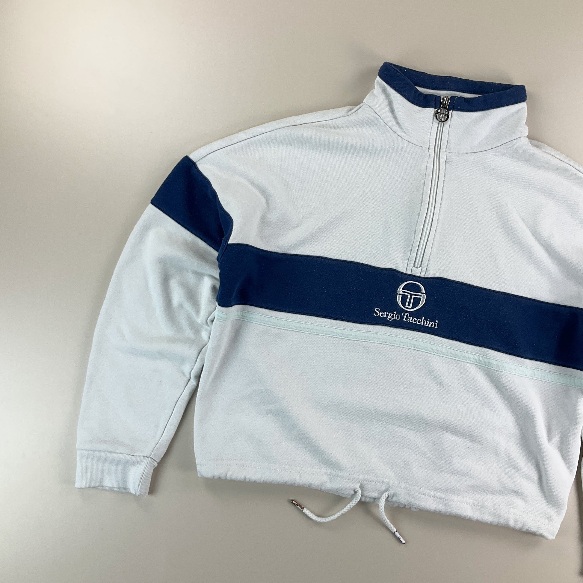 Sergio Tacchini 1/4 Zip Sweatshirt - Damen/M-SERGIO TACCHINI-olesstore-vintage-secondhand-shop-austria-österreich