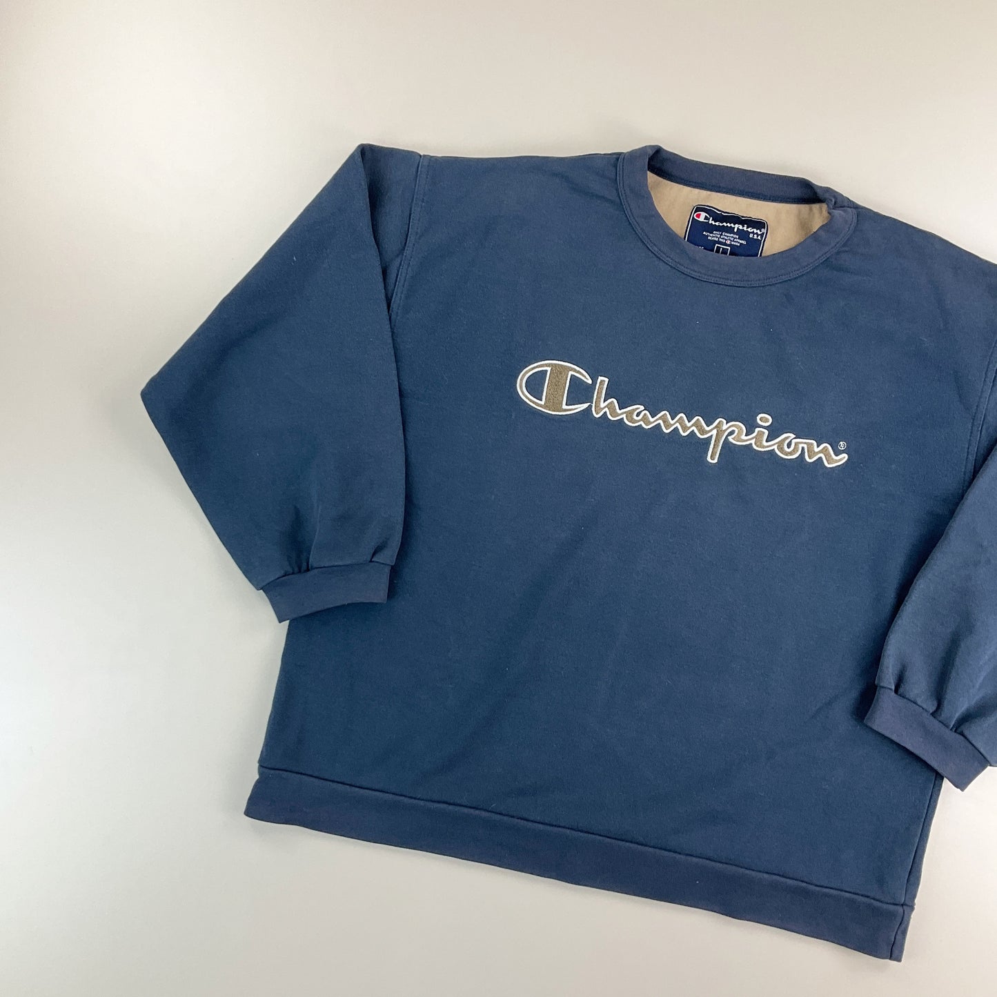 Champion 90s Spellout Sweatshirt - Large-CHAMPION-olesstore-vintage-secondhand-shop-austria-österreich