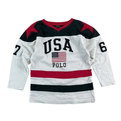 Ralph Lauren Polo USA langarm T-Shirt - Kinder/5 Jahre-RALPH LAUREN-olesstore-vintage-secondhand-shop-austria-österreich