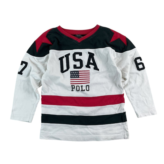 Ralph Lauren Polo USA langarm T-Shirt - Kinder/5 Jahre-RALPH LAUREN-olesstore-vintage-secondhand-shop-austria-österreich