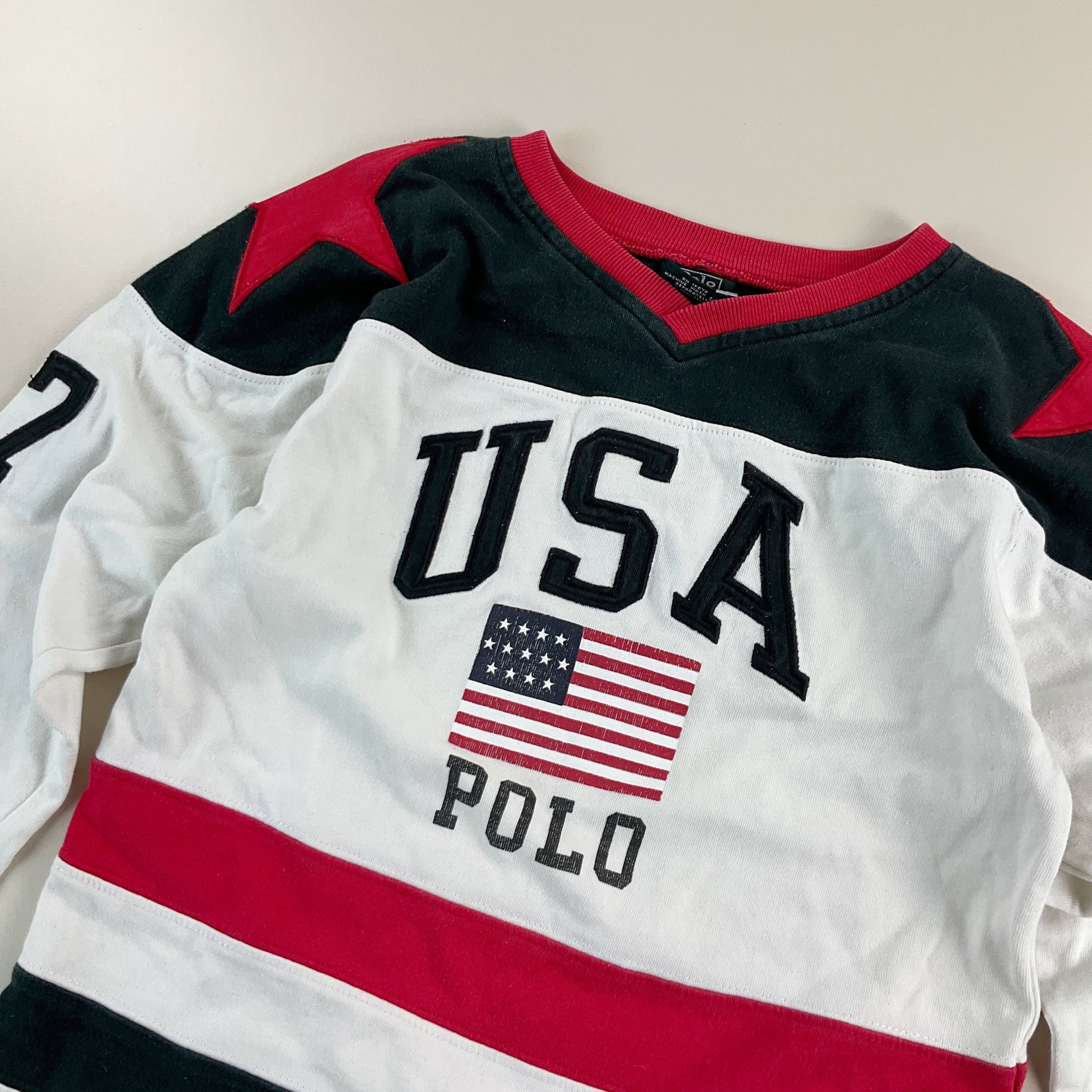 Ralph Lauren Polo USA langarm T-Shirt - Kinder/5 Jahre-RALPH LAUREN-olesstore-vintage-secondhand-shop-austria-österreich
