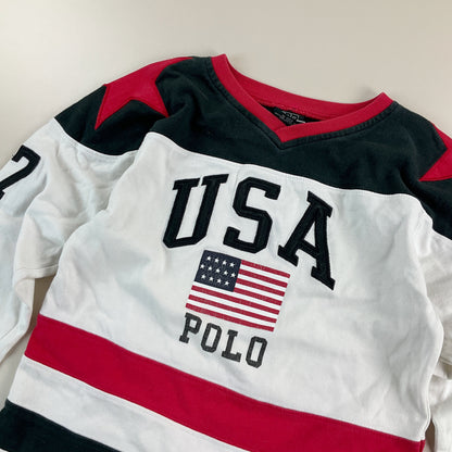 Ralph Lauren Polo USA langarm T-Shirt - Kinder/5 Jahre-RALPH LAUREN-olesstore-vintage-secondhand-shop-austria-österreich