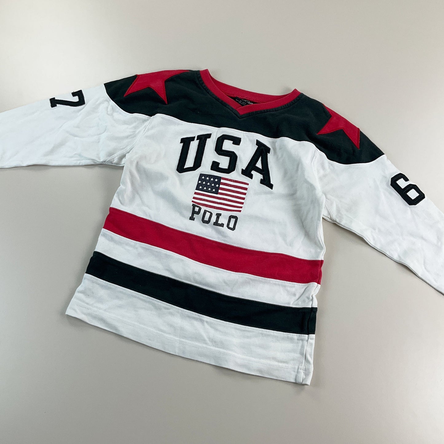 Ralph Lauren Polo USA langarm T-Shirt - Kinder/5 Jahre-RALPH LAUREN-olesstore-vintage-secondhand-shop-austria-österreich