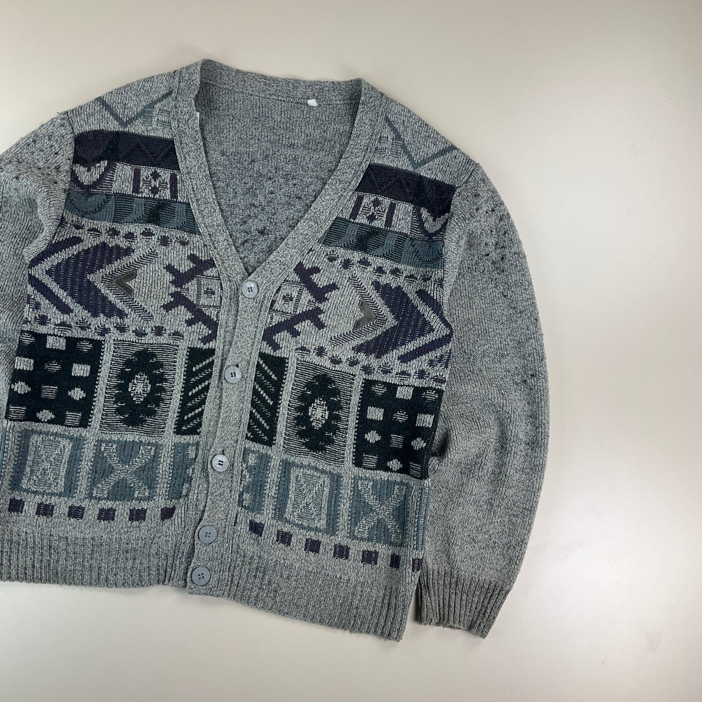 Abstract 90s Cardigan - Medium fit-NO NAME-olesstore-vintage-secondhand-shop-austria-österreich