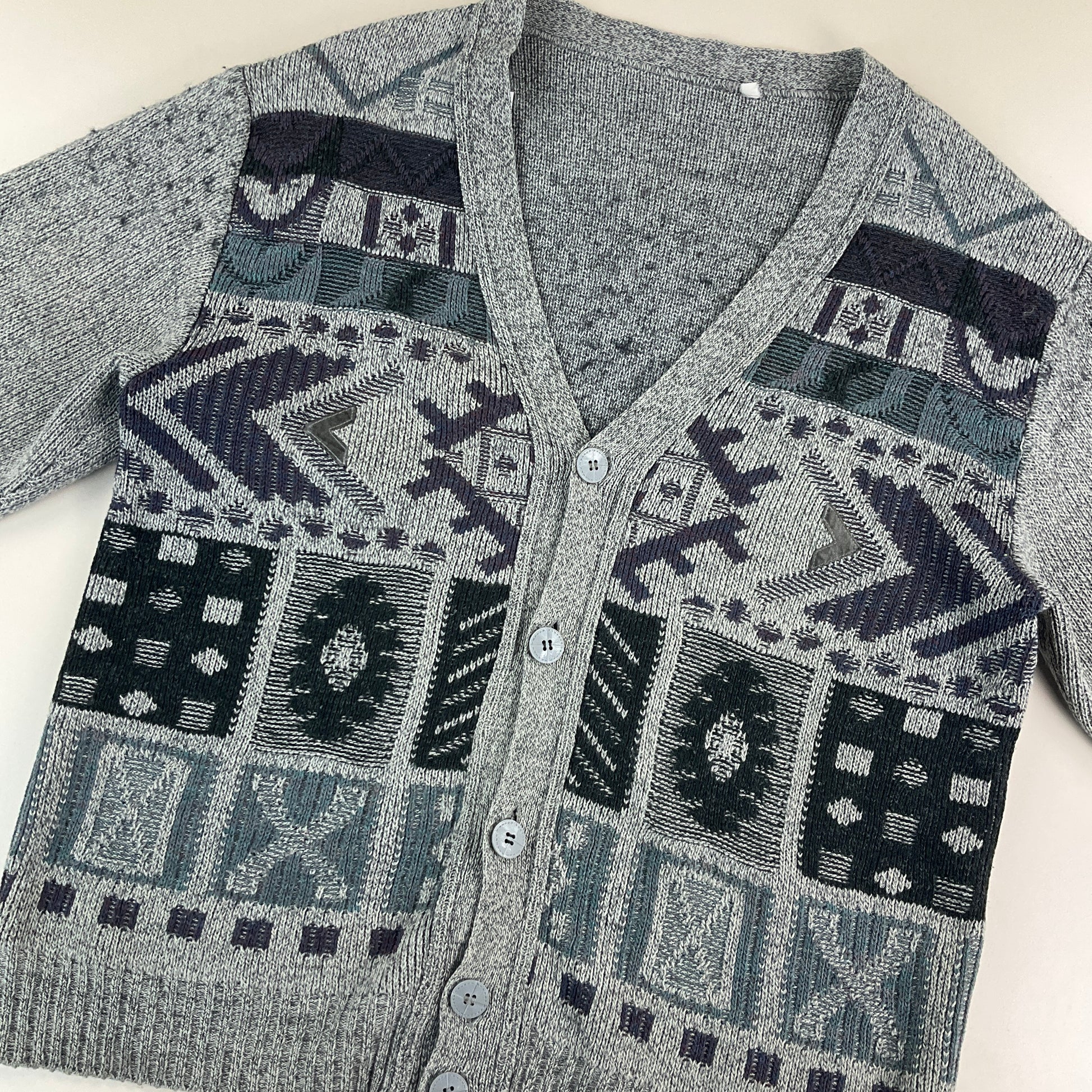 Abstract 90s Cardigan - Medium fit-NO NAME-olesstore-vintage-secondhand-shop-austria-österreich