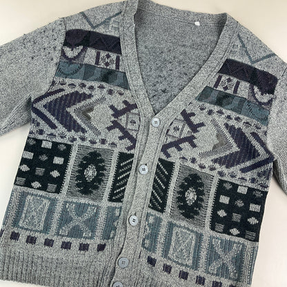 Abstract 90s Cardigan - Medium fit-NO NAME-olesstore-vintage-secondhand-shop-austria-österreich