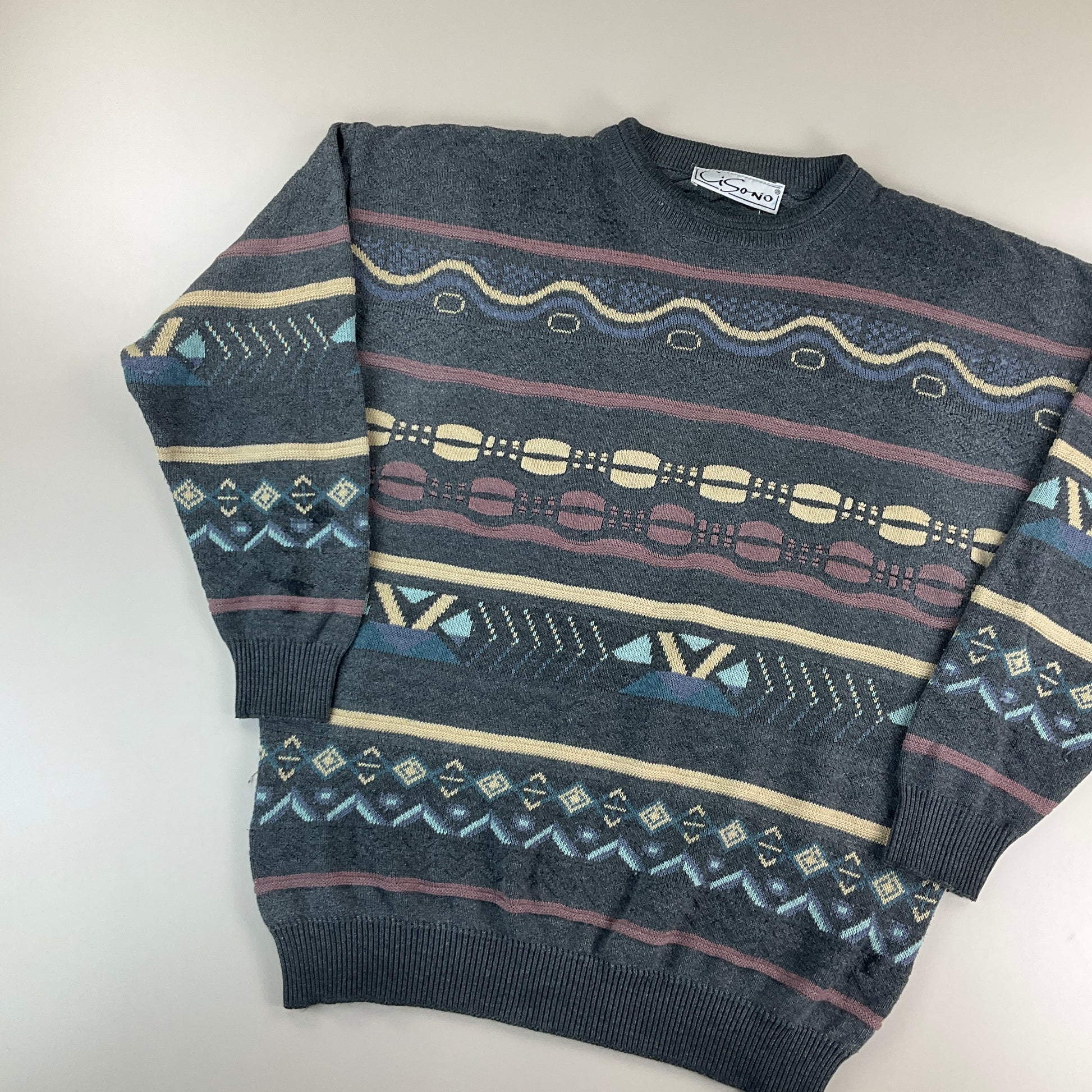 Cisono 90s Knit Sweatshirt - XL-Cisono-olesstore-vintage-secondhand-shop-austria-österreich