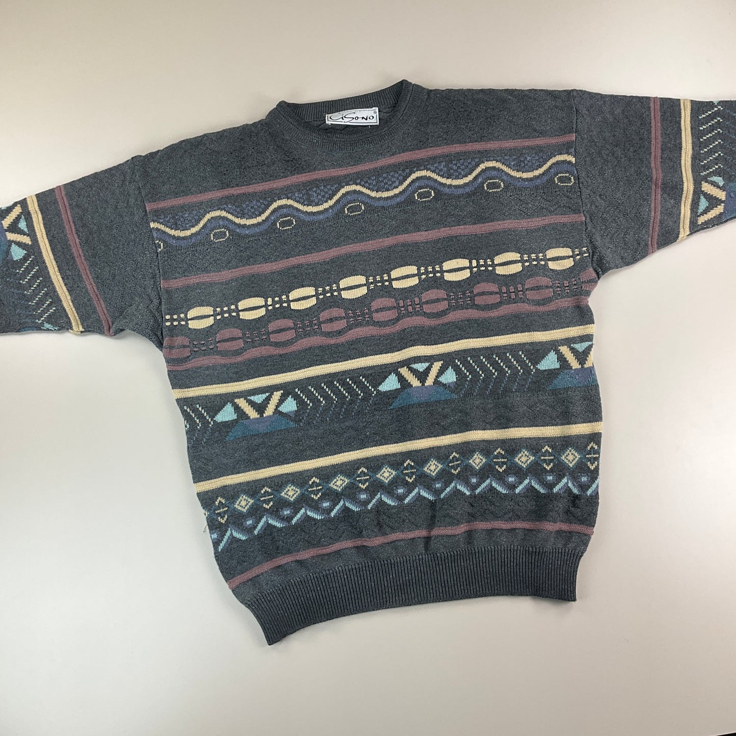 Cisono 90s Knit Sweatshirt - XL-Cisono-olesstore-vintage-secondhand-shop-austria-österreich