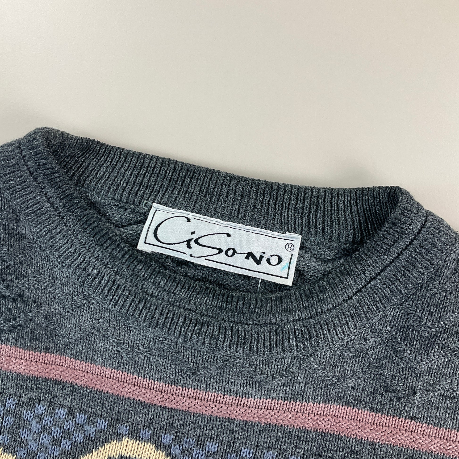 Cisono 90s Knit Sweatshirt - XL-Cisono-olesstore-vintage-secondhand-shop-austria-österreich