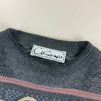 Cisono 90s Knit Sweatshirt - XL-Cisono-olesstore-vintage-secondhand-shop-austria-österreich