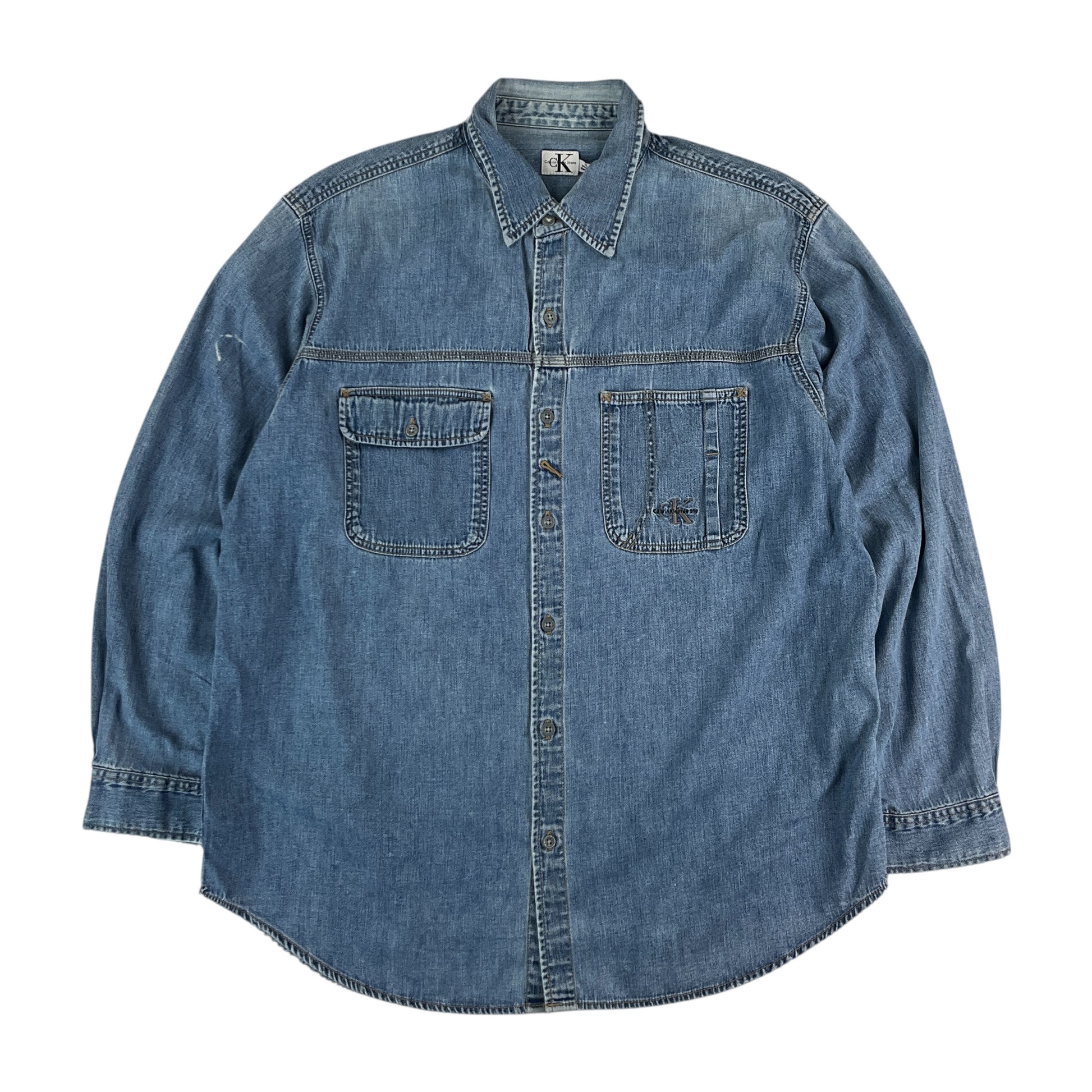 Calvin Klein 00s Denim Shirt - XL-CALVIN KLEIN-olesstore-vintage-secondhand-shop-austria-österreich