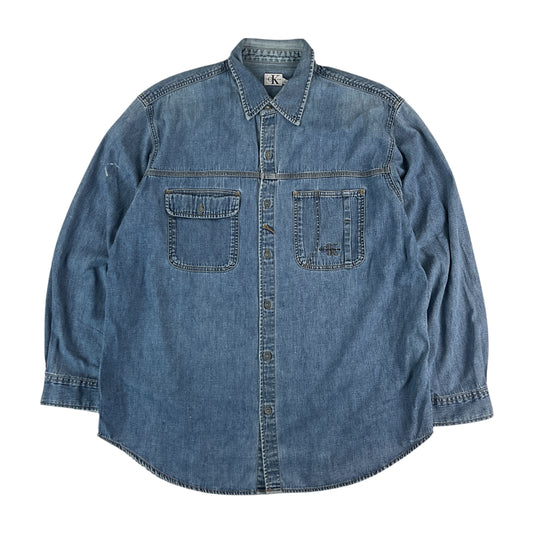 Calvin Klein 00s Denim Shirt - XL-CALVIN KLEIN-olesstore-vintage-secondhand-shop-austria-österreich