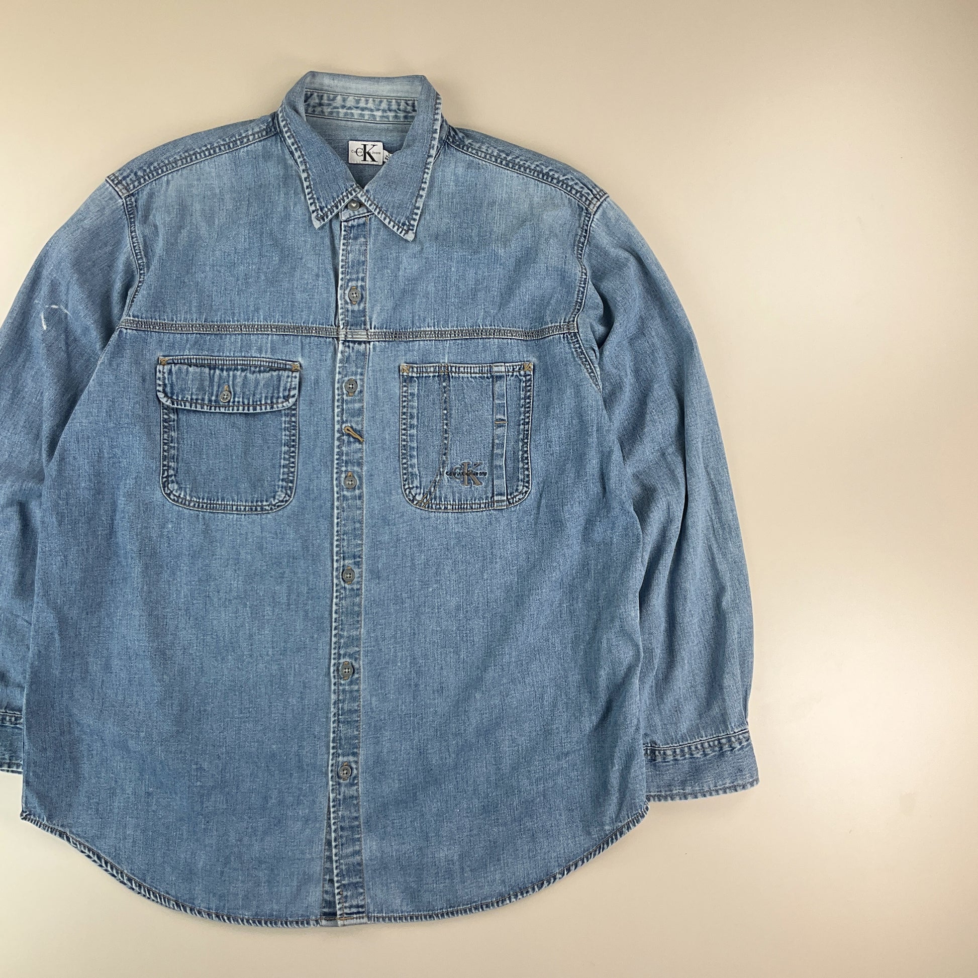 Calvin Klein 00s Denim Shirt - XL-CALVIN KLEIN-olesstore-vintage-secondhand-shop-austria-österreich