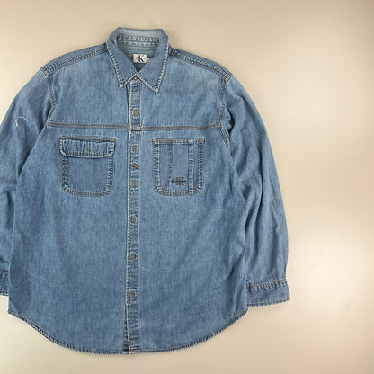 Calvin Klein 00s Denim Shirt - XL-CALVIN KLEIN-olesstore-vintage-secondhand-shop-austria-österreich