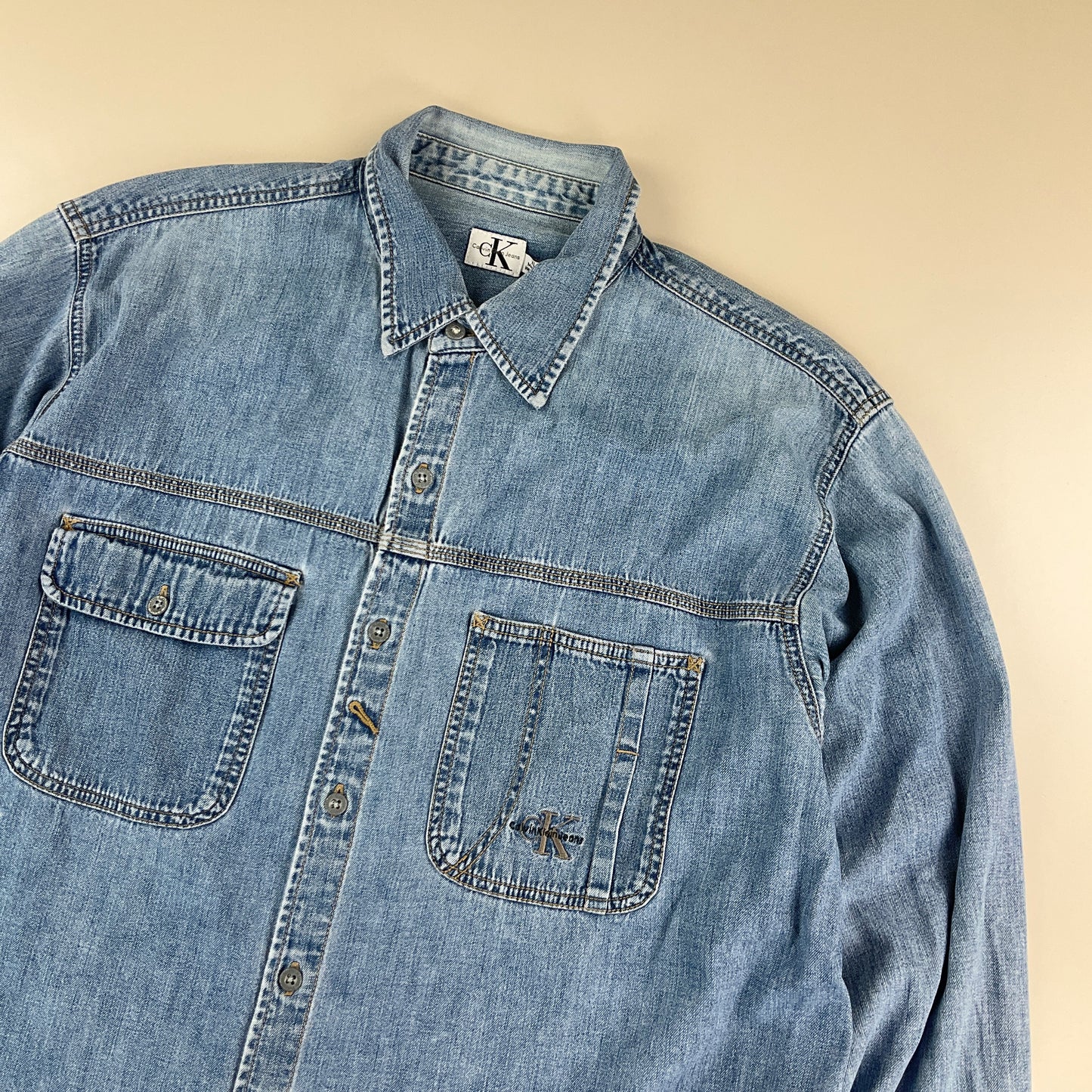 Calvin Klein 00s Denim Shirt - XL-CALVIN KLEIN-olesstore-vintage-secondhand-shop-austria-österreich