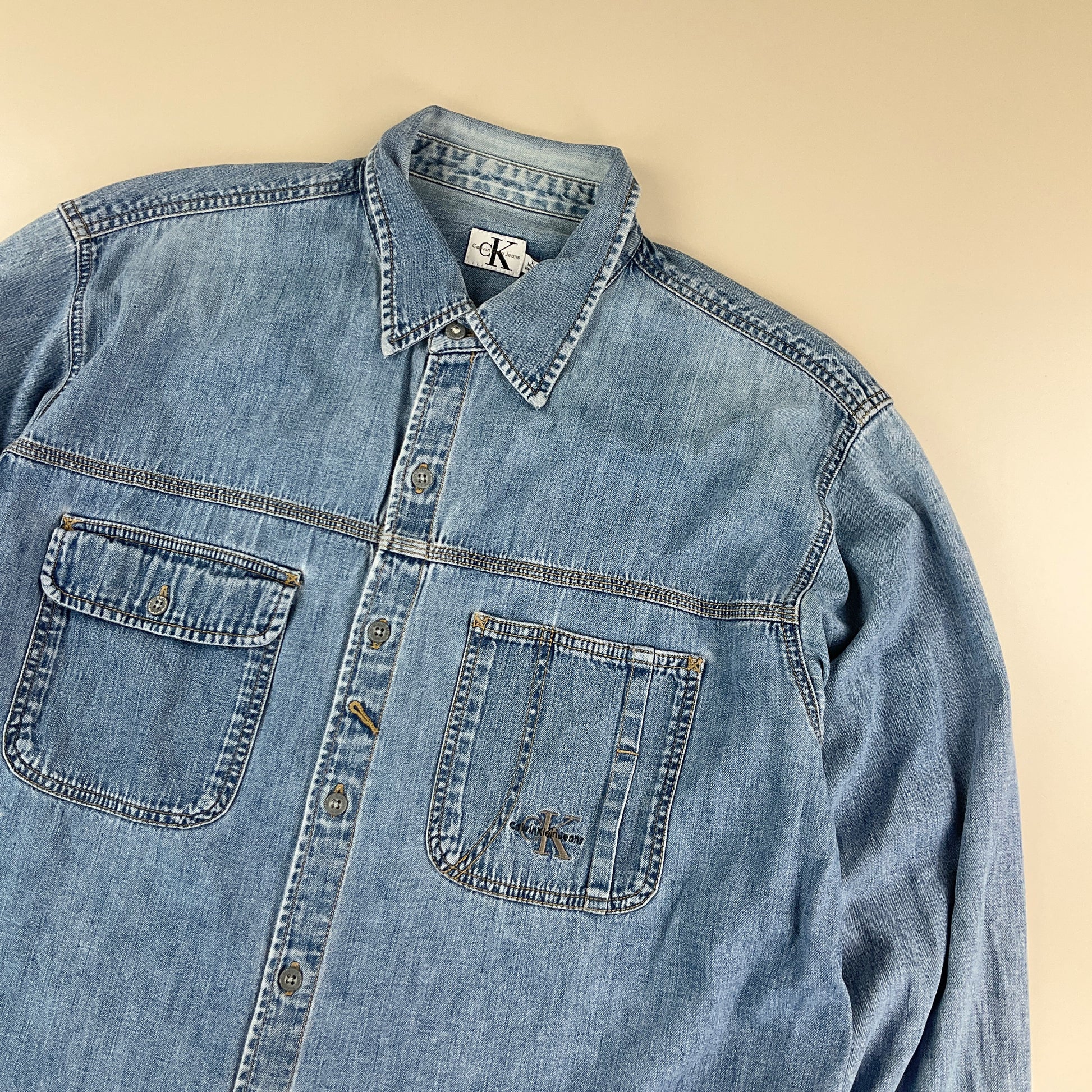 Calvin Klein 00s Denim Shirt - XL-CALVIN KLEIN-olesstore-vintage-secondhand-shop-austria-österreich