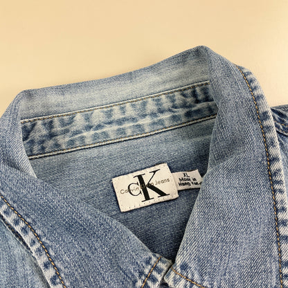 Calvin Klein 00s Denim Shirt - XL-CALVIN KLEIN-olesstore-vintage-secondhand-shop-austria-österreich