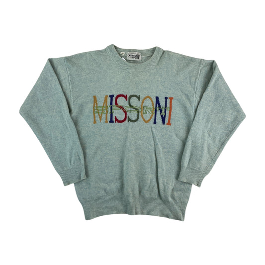 Missoni Sport 90s Spellout Woll- Sweatshirt - Medium-MISSONI-olesstore-vintage-secondhand-shop-austria-österreich