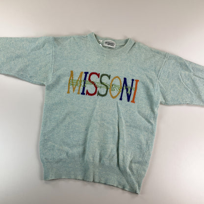Missoni Sport 90s Spellout Woll- Sweatshirt - Medium-MISSONI-olesstore-vintage-secondhand-shop-austria-österreich
