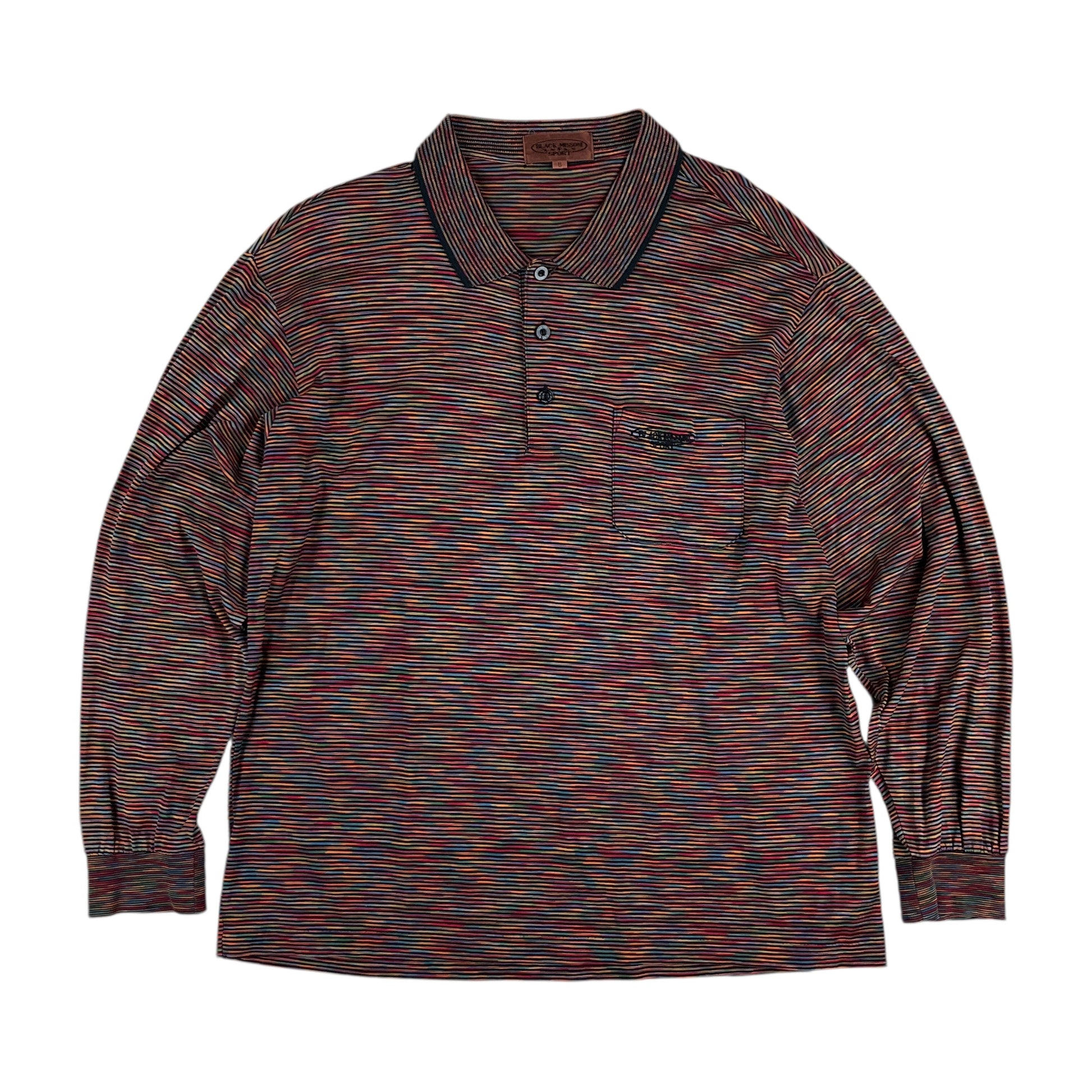 Black Missoni Sport 90s Polo Sweatshirt - 5/Large-MISSONI-olesstore-vintage-secondhand-shop-austria-österreich