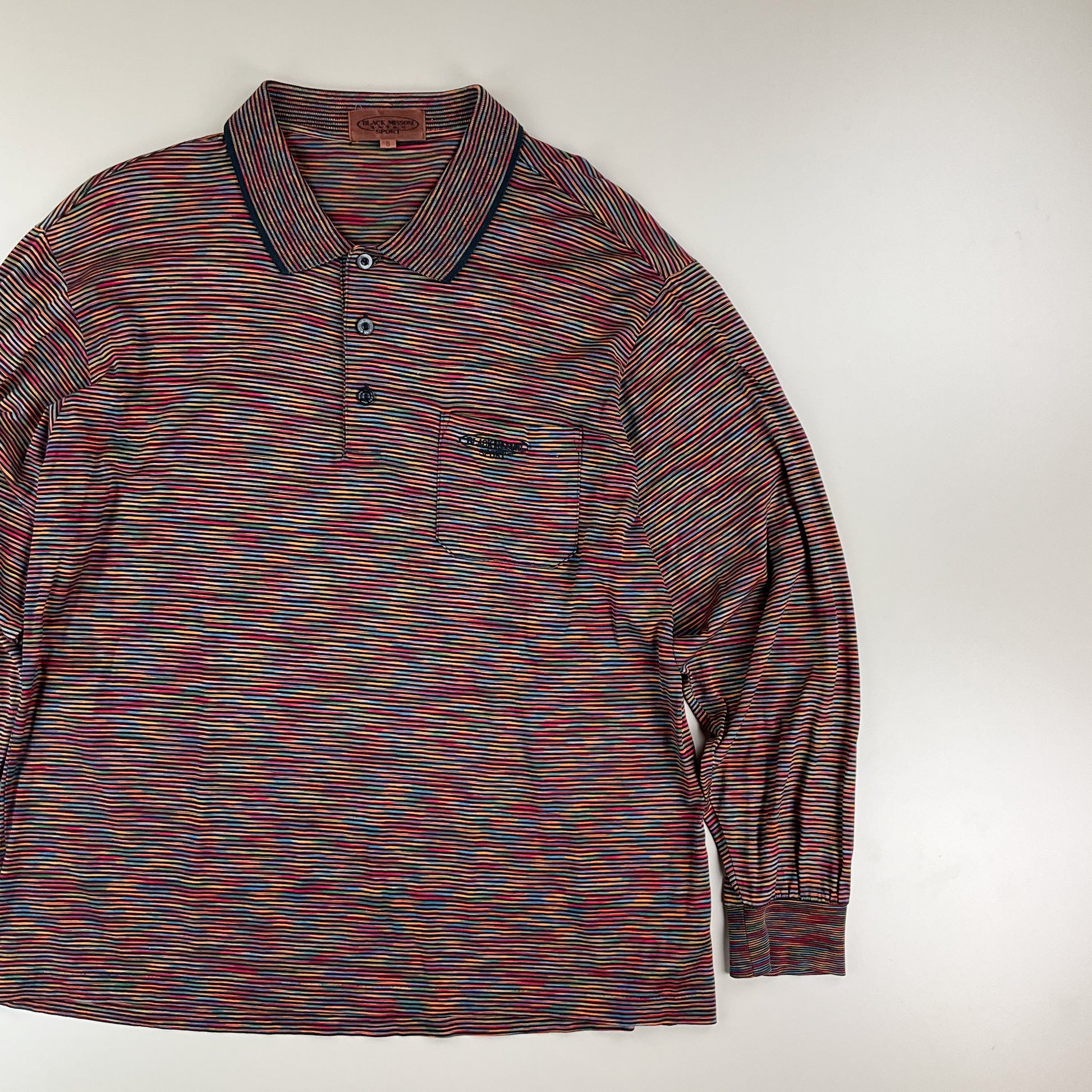 Black Missoni Sport 90s Polo Sweatshirt - 5/Large-MISSONI-olesstore-vintage-secondhand-shop-austria-österreich