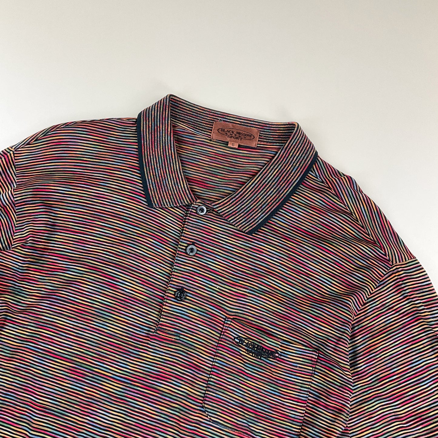Black Missoni Sport 90s Polo Sweatshirt - 5/Large-MISSONI-olesstore-vintage-secondhand-shop-austria-österreich