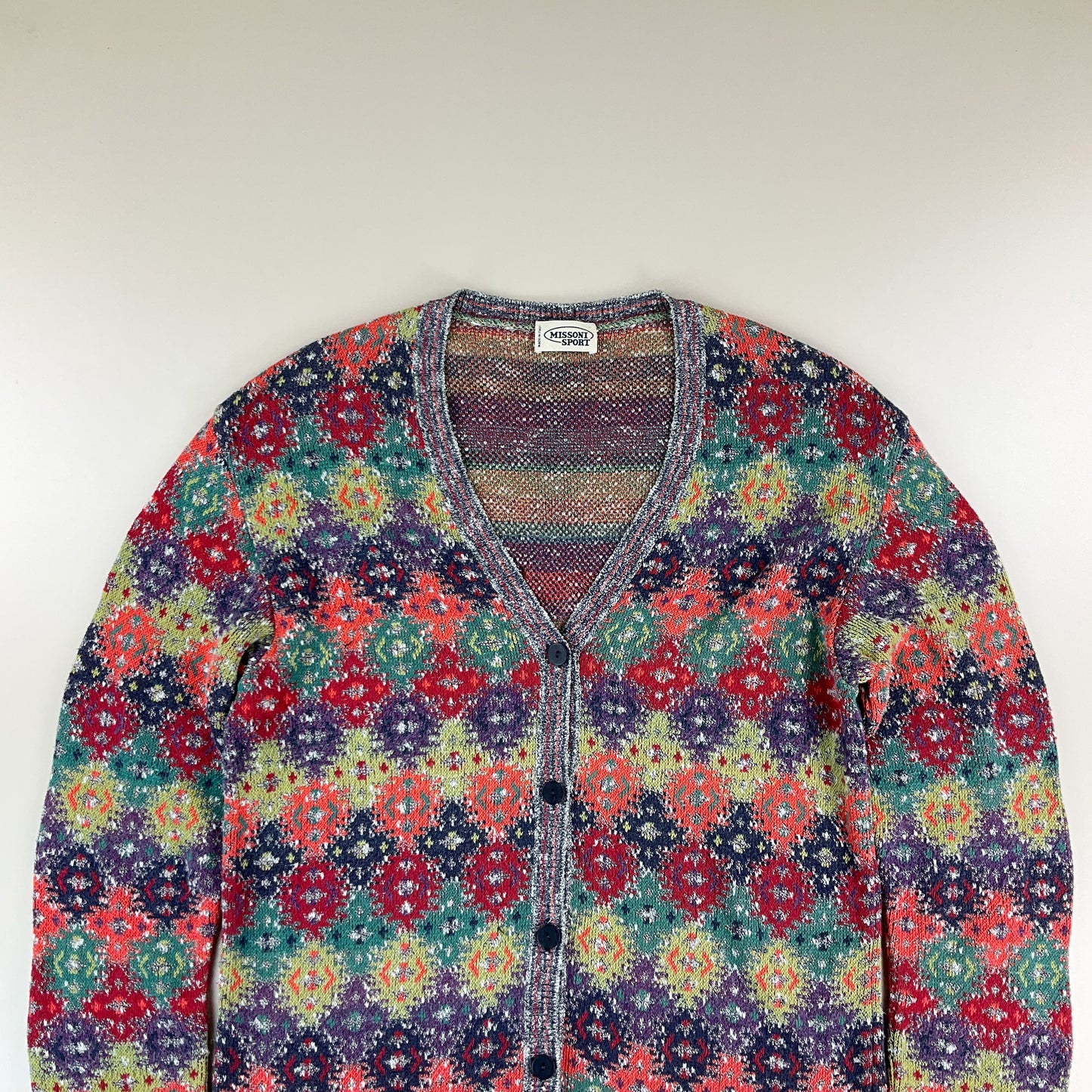Missoni 90s langer Cardigan - XL-MISSONI-olesstore-vintage-secondhand-shop-austria-österreich