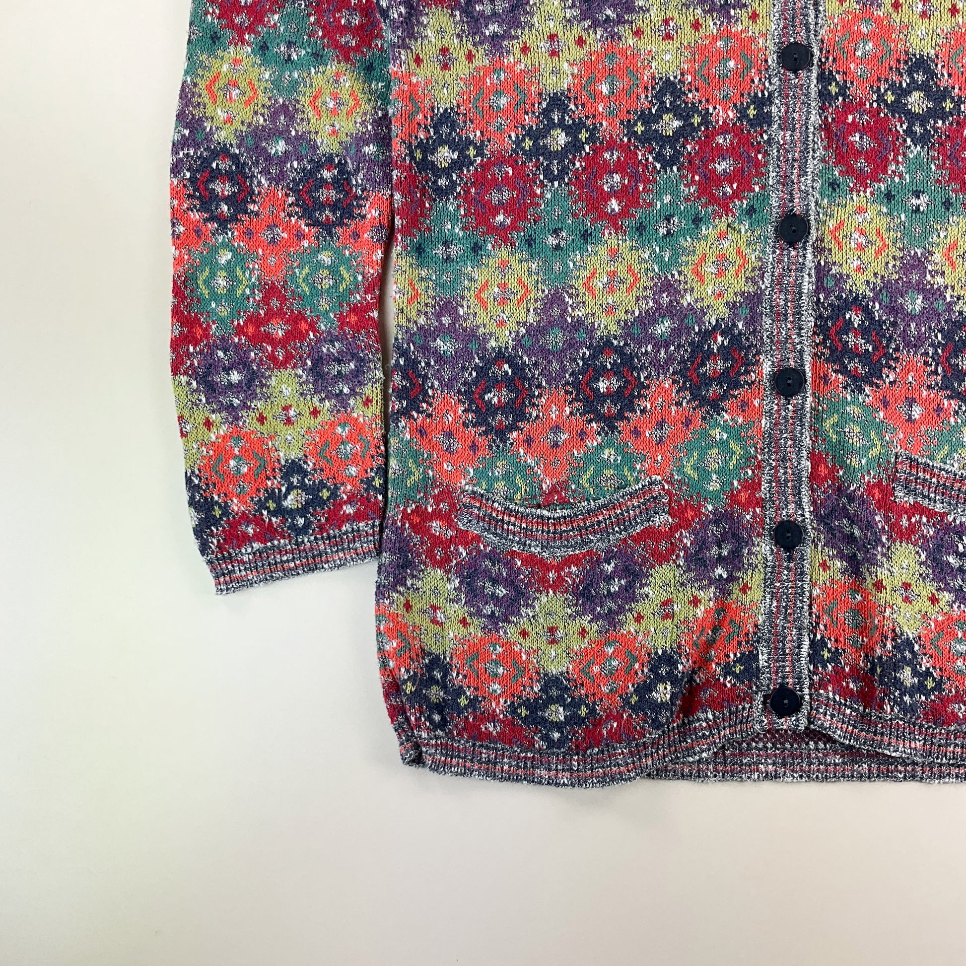 Missoni 90s langer Cardigan - XL-MISSONI-olesstore-vintage-secondhand-shop-austria-österreich