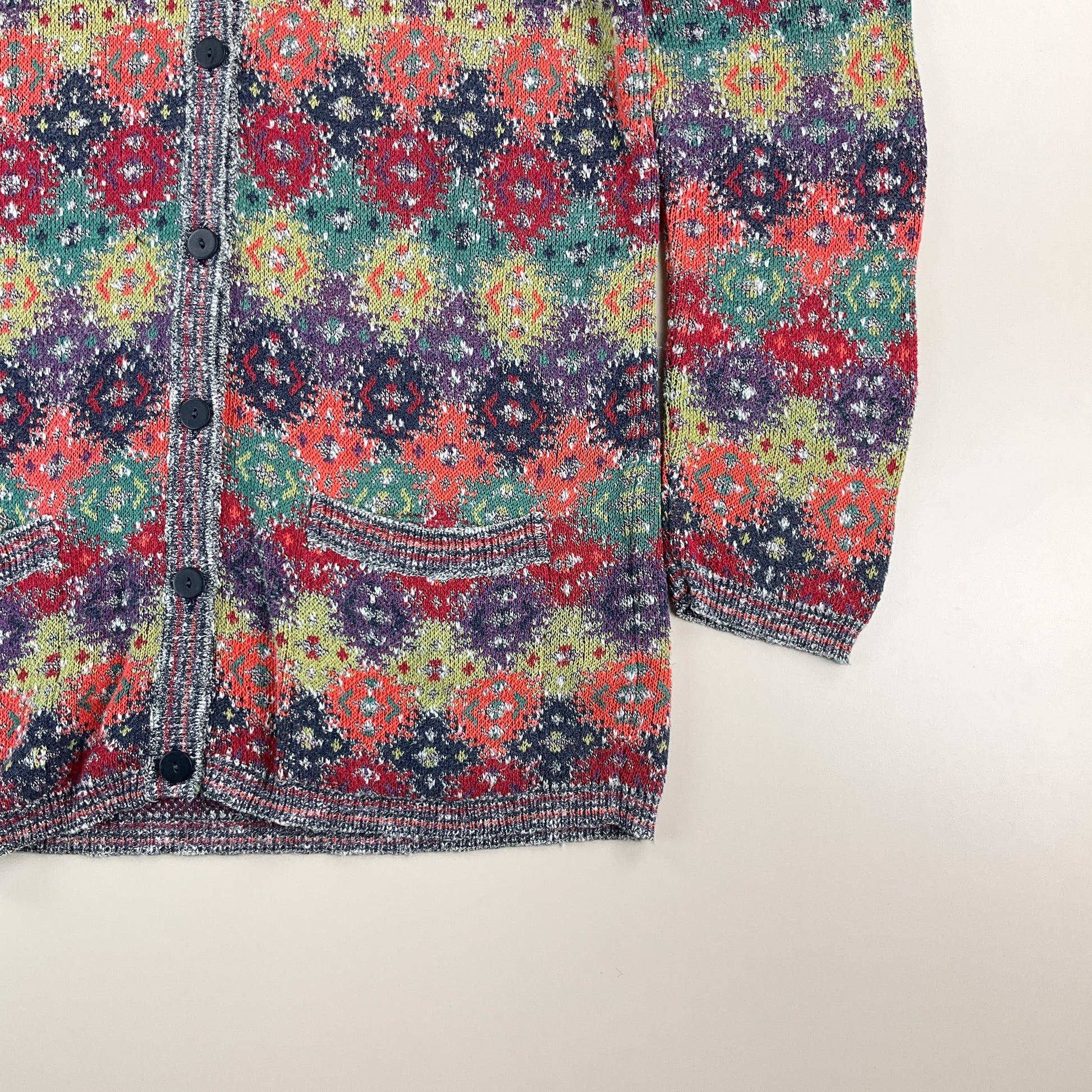 Missoni 90s langer Cardigan - XL-MISSONI-olesstore-vintage-secondhand-shop-austria-österreich