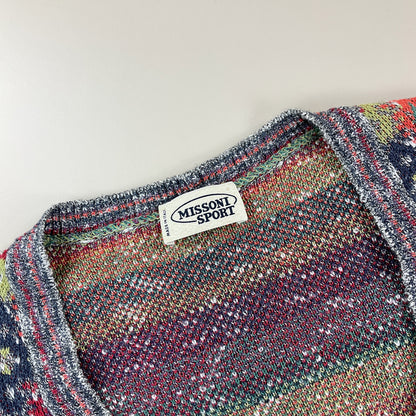 Missoni 90s langer Cardigan - XL-MISSONI-olesstore-vintage-secondhand-shop-austria-österreich
