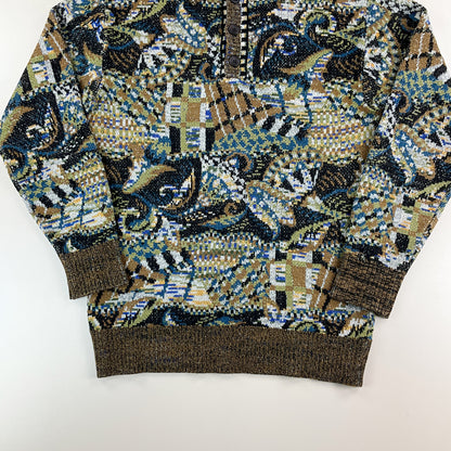 Black Missoni Sport 90s Button Sweatshirt - 4/Medium-MISSONI-olesstore-vintage-secondhand-shop-austria-österreich
