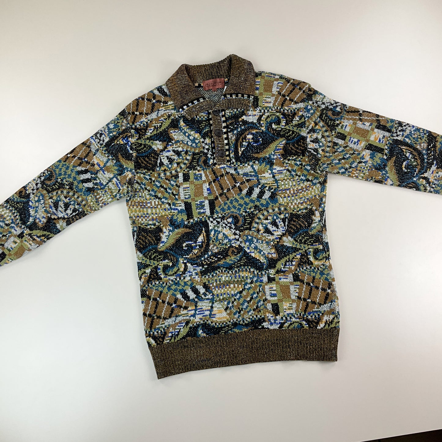 Black Missoni Sport 90s Button Sweatshirt - 4/Medium-MISSONI-olesstore-vintage-secondhand-shop-austria-österreich