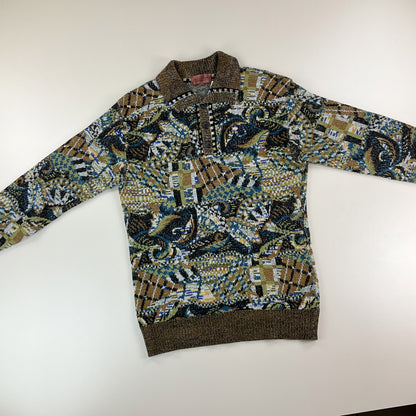 Black Missoni Sport 90s Button Sweatshirt - 4/Medium-MISSONI-olesstore-vintage-secondhand-shop-austria-österreich