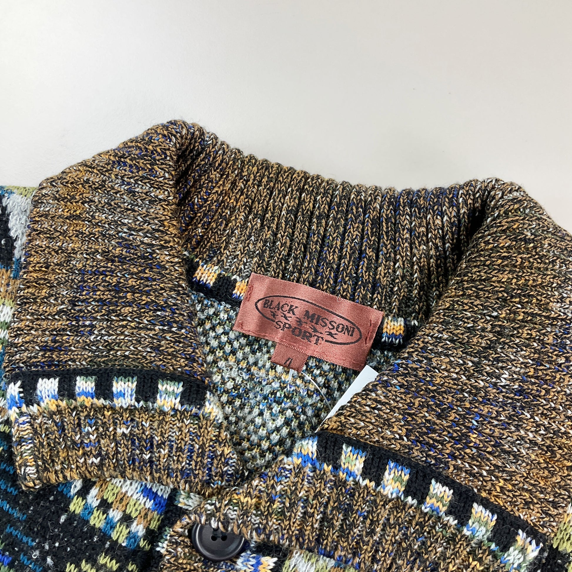 Black Missoni Sport 90s Button Sweatshirt - 4/Medium-MISSONI-olesstore-vintage-secondhand-shop-austria-österreich