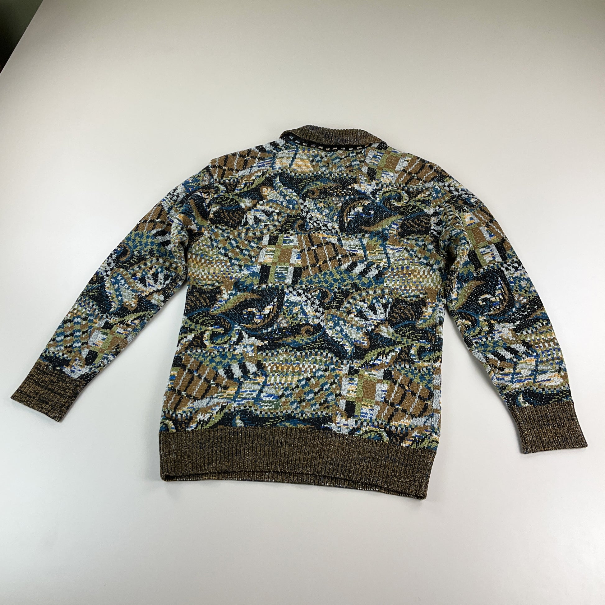 Black Missoni Sport 90s Button Sweatshirt - 4/Medium-MISSONI-olesstore-vintage-secondhand-shop-austria-österreich
