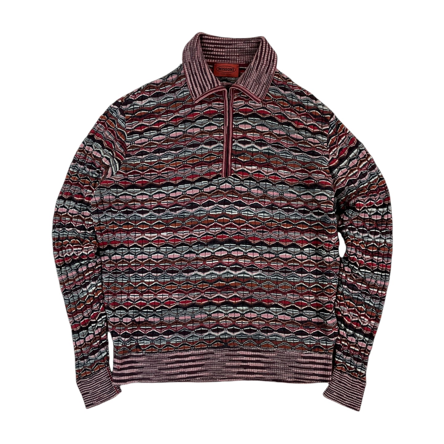 Missoni 90s 1/4 Zip Sweatshirt - Damen/48-MISSONI-olesstore-vintage-secondhand-shop-austria-österreich