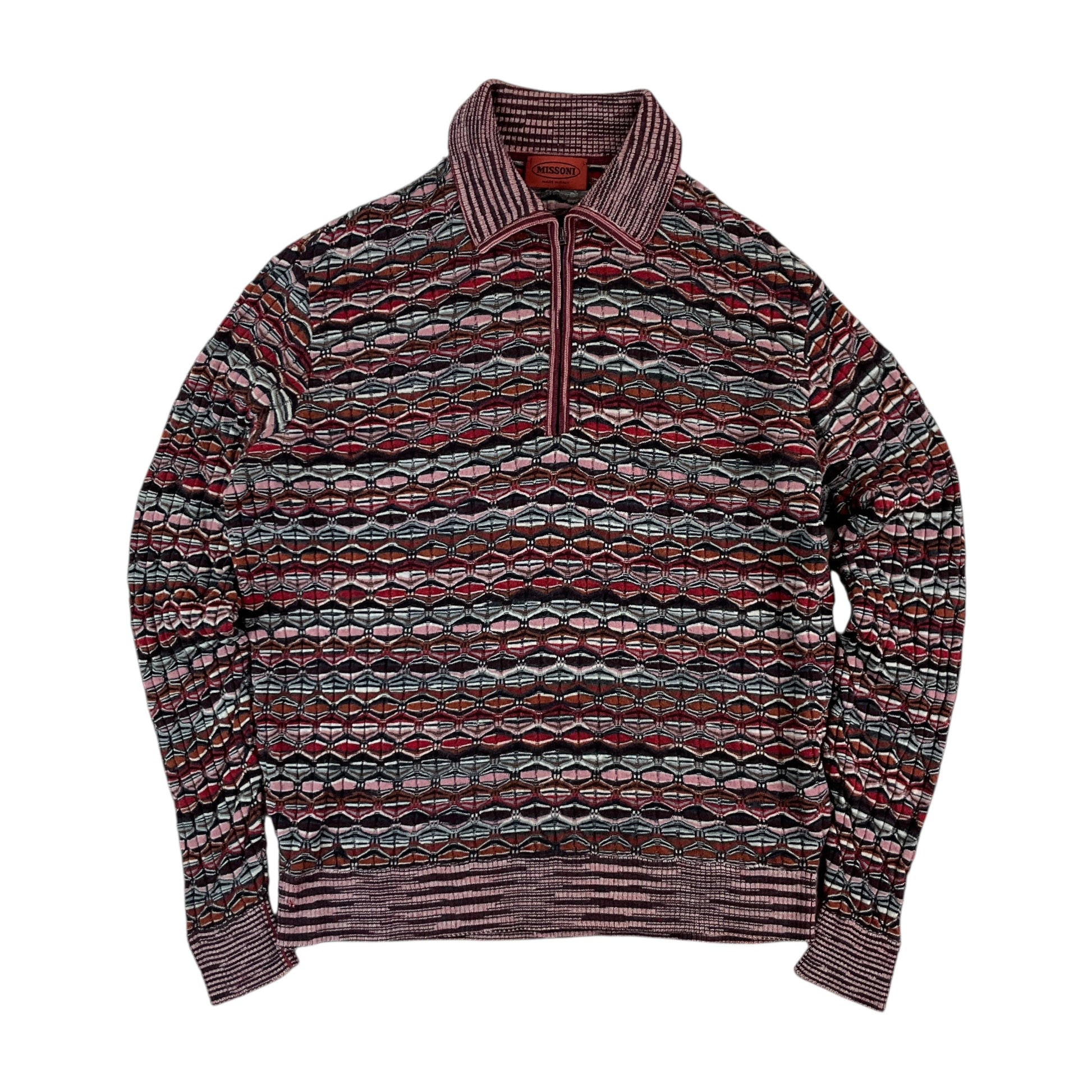 Missoni 90s 1/4 Zip Sweatshirt - Damen/48-MISSONI-olesstore-vintage-secondhand-shop-austria-österreich