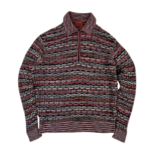 Missoni 90s 1/4 Zip Sweatshirt - Damen/48-MISSONI-olesstore-vintage-secondhand-shop-austria-österreich