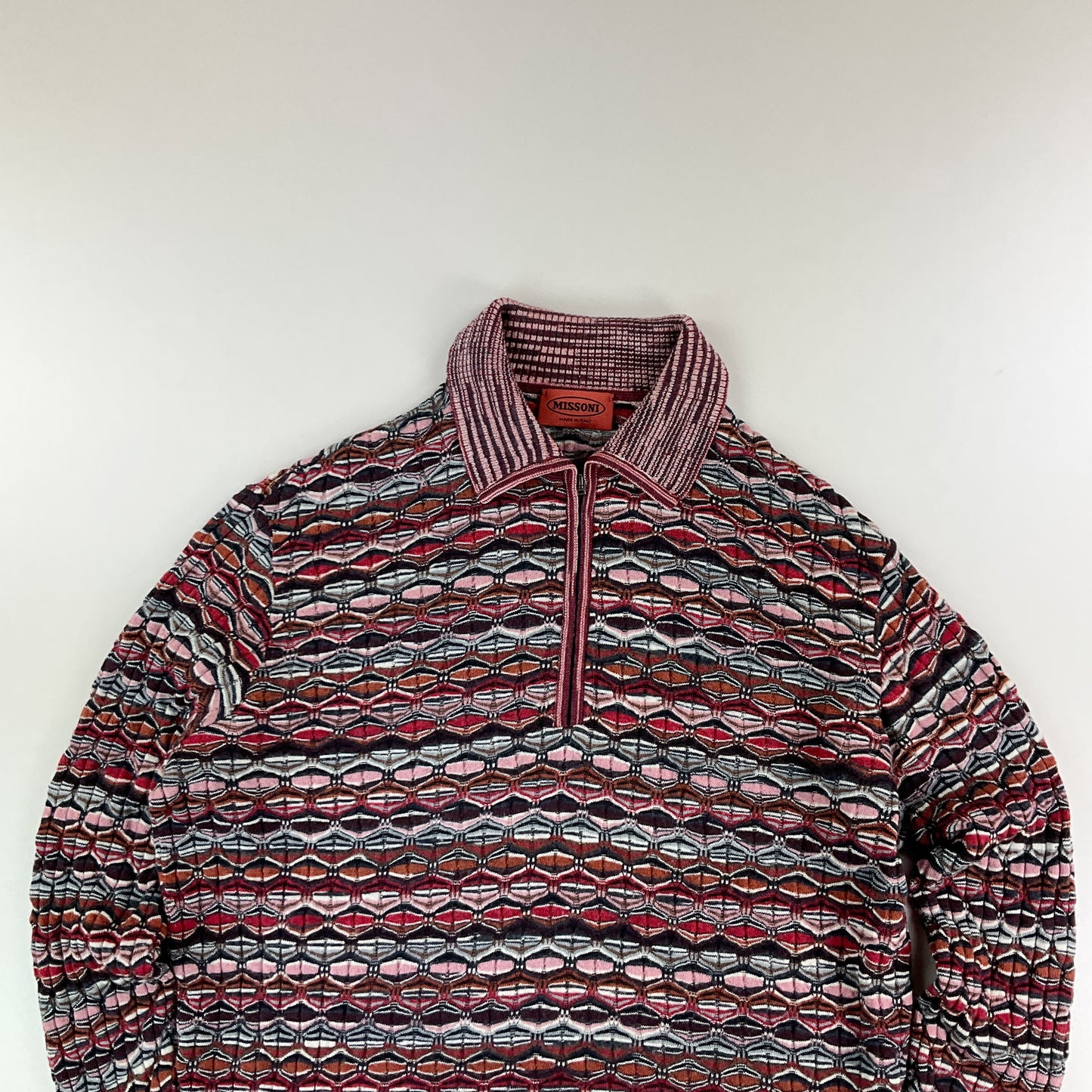 Missoni 90s 1/4 Zip Sweatshirt - Damen/48-MISSONI-olesstore-vintage-secondhand-shop-austria-österreich