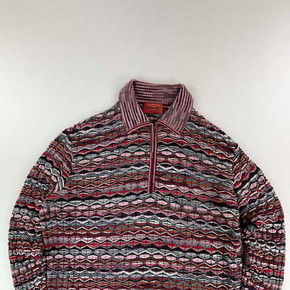 Missoni 90s 1/4 Zip Sweatshirt - Damen/48-MISSONI-olesstore-vintage-secondhand-shop-austria-österreich