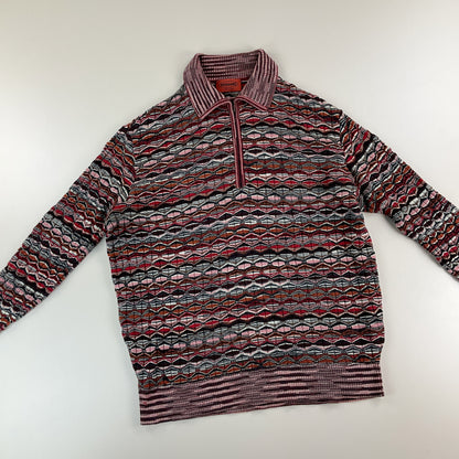 Missoni 90s 1/4 Zip Sweatshirt - Damen/48-MISSONI-olesstore-vintage-secondhand-shop-austria-österreich