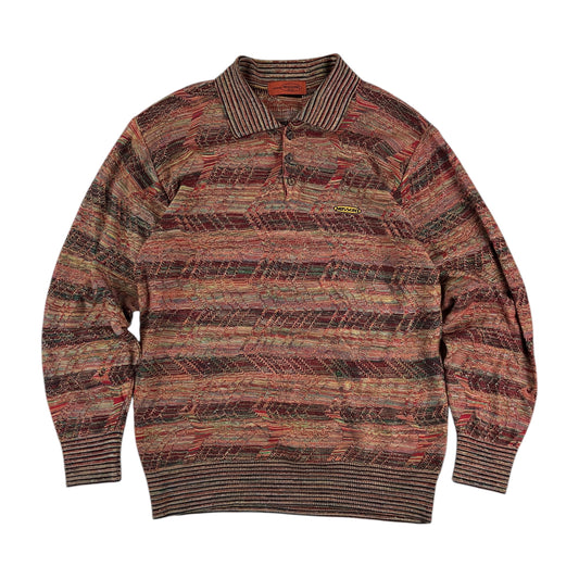 Missoni Colossal 90s Polo Button Up Sweatshirt - Large-MISSONI-olesstore-vintage-secondhand-shop-austria-österreich