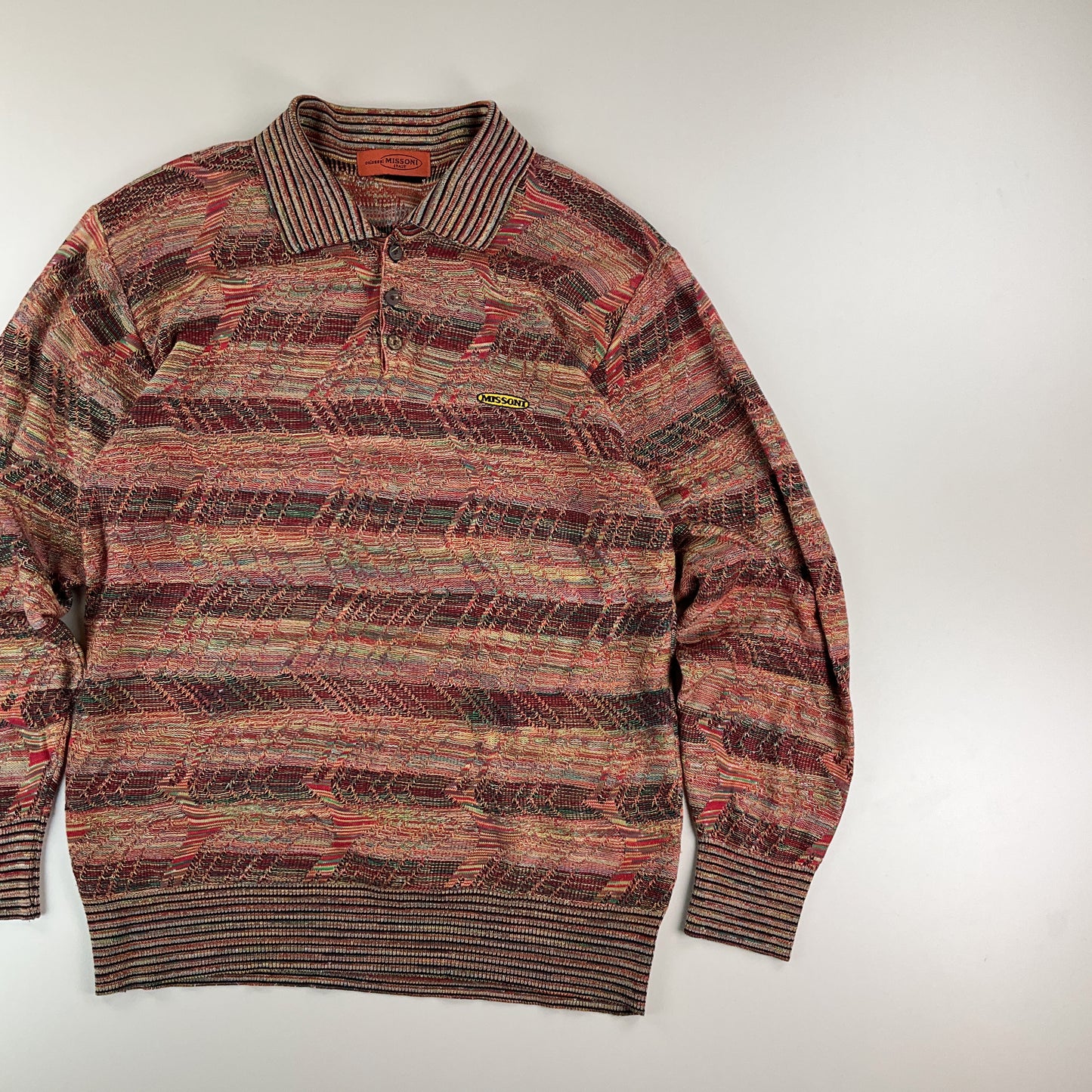 Missoni Colossal 90s Polo Button Up Sweatshirt - Large-MISSONI-olesstore-vintage-secondhand-shop-austria-österreich
