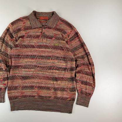 Missoni Colossal 90s Polo Button Up Sweatshirt - Large-MISSONI-olesstore-vintage-secondhand-shop-austria-österreich