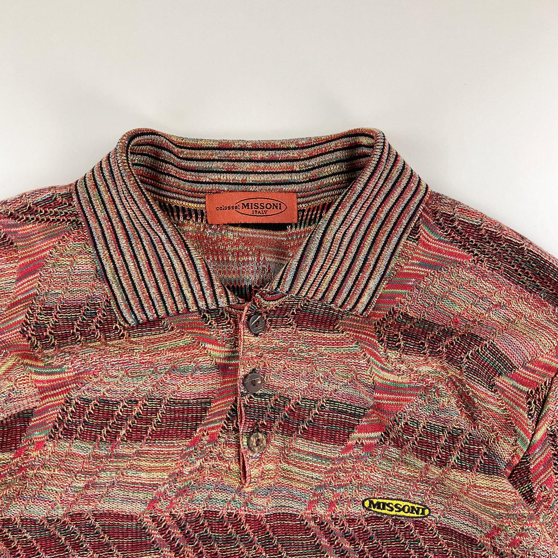 Missoni Colossal 90s Polo Button Up Sweatshirt - Large-MISSONI-olesstore-vintage-secondhand-shop-austria-österreich